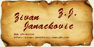 Živan Janaćković vizit kartica